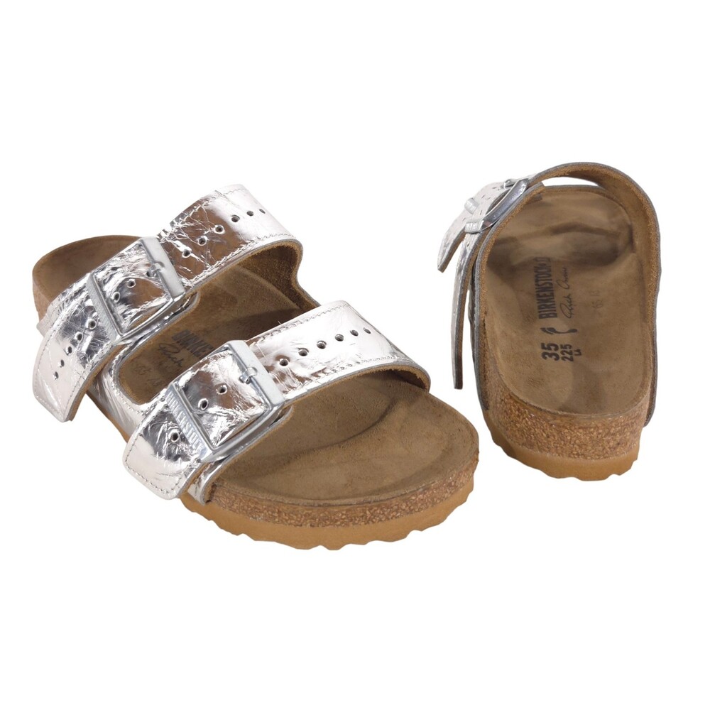 Birkenstock x Rick Owens Metallic Arizona Sandals US 4 EU 35 Womens Silver $445